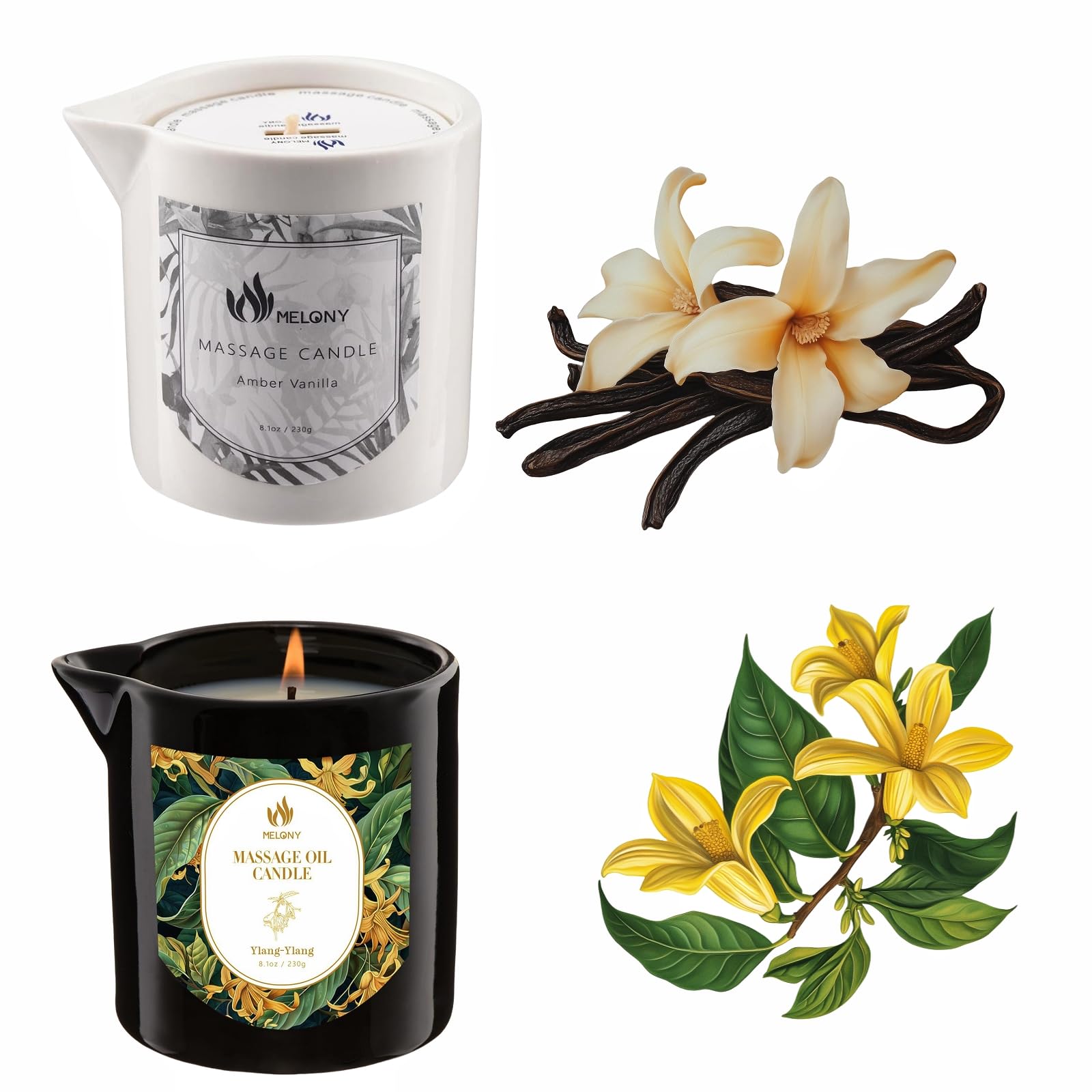 Massage Candles Amber Vanilla & Ylang-Ylang