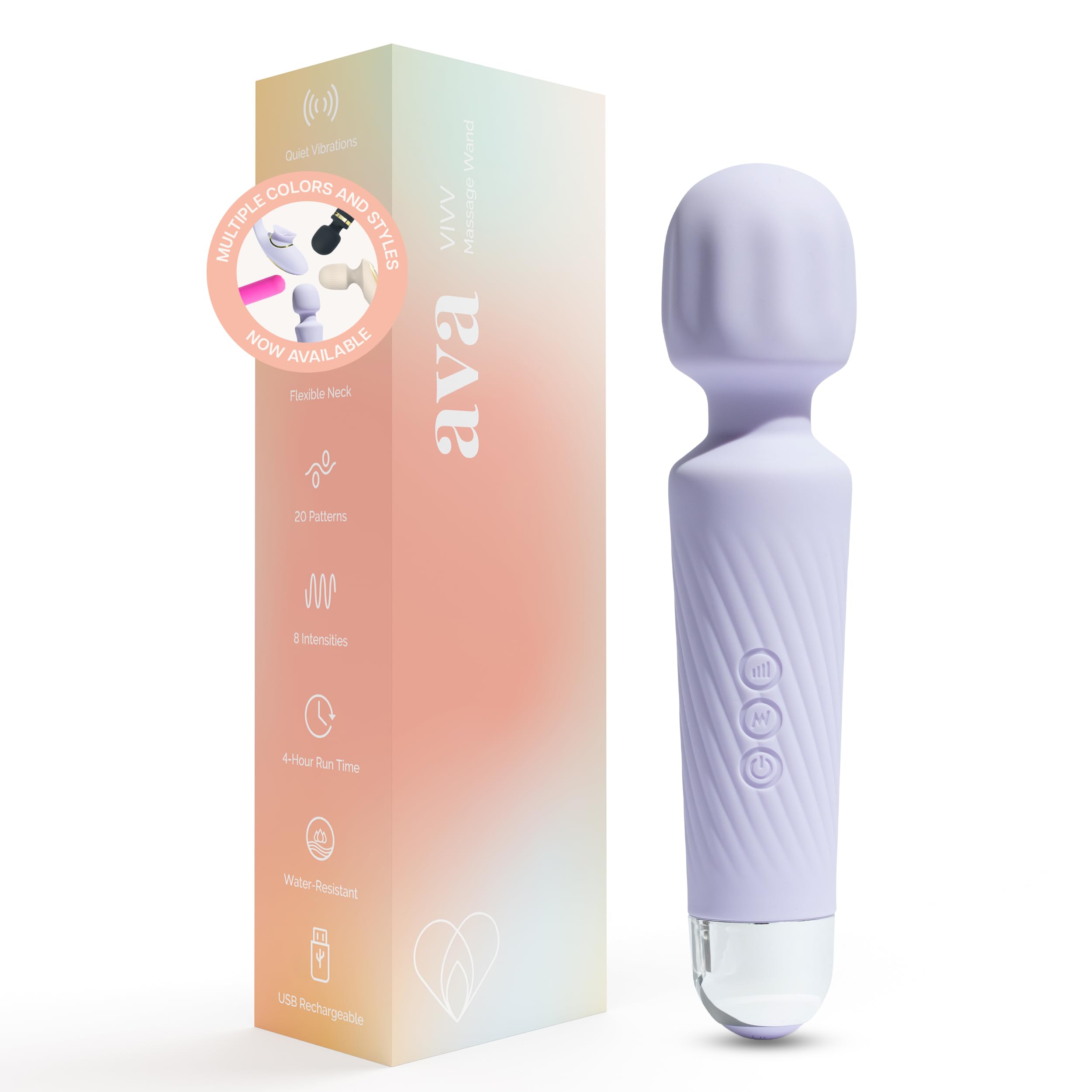 Ava Vibrator Sex Toy - Clit Stimulator Dildo | Vibrators for Women | Adult Toys | Personal Massager Gift for Her | 20 Pleasure Patterns & 8 Speeds | Adult Toy – Standard – Purple