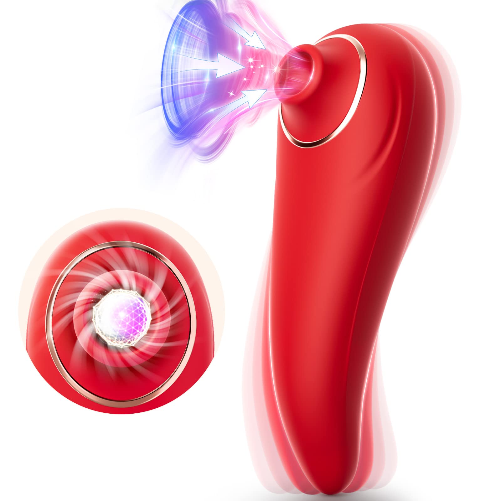 Sucking Vibrator Womens Sex Toys - Adult Toys Suction Vibrators for Female Women Couples Sex Toys with 9 Suctions G-spot Vibrator Clit Sucker for Nipple Vagina Stimulator Rose Adult Sex Toys