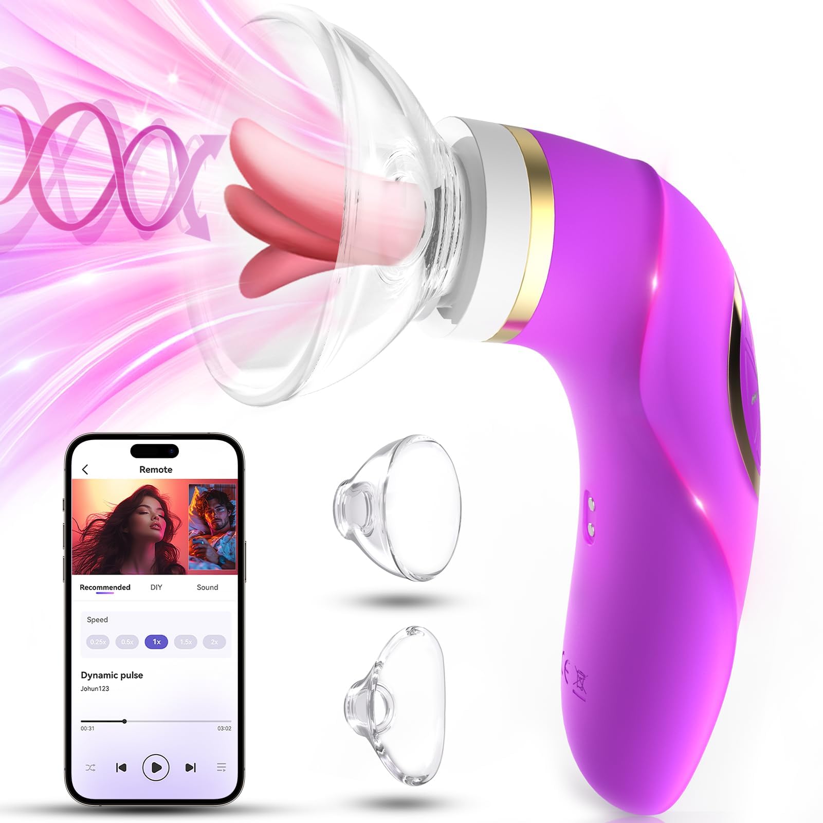 Proprogift Clitoral Sucking Vibrator Sex Toys with 8 Sucking Modes and 5 Licking Tongue Vibrations, G-spot Nipples Clitoral Vagina Stimulator Rechargeable Adult Toy for Women Couples（Purple)