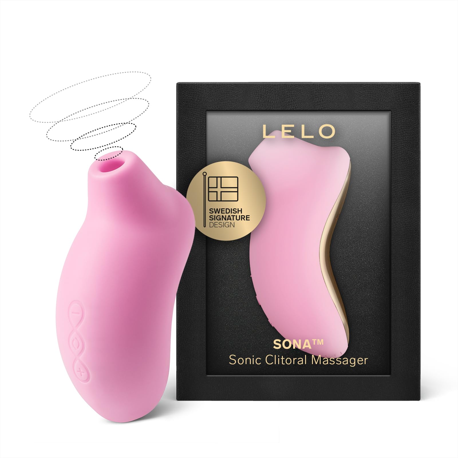 LELO SONA Sonic Massager, Woman Sex Toy, Waterproof Suction Toy for Woman, Rechargeable Clitoral Stimulator, Discreet Vibrator, Pink