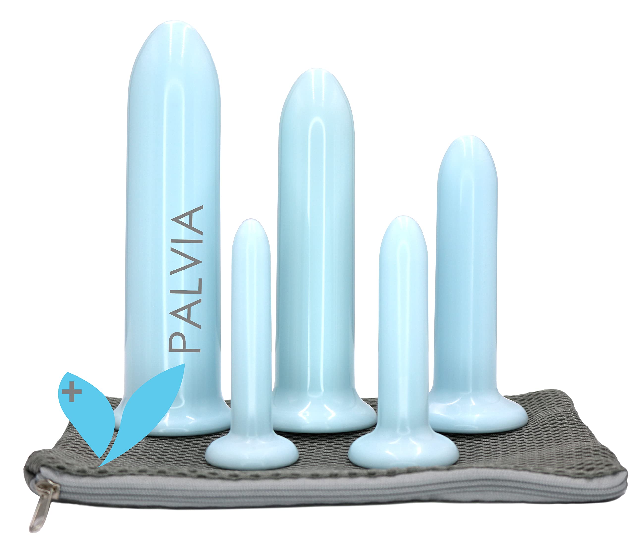 Palvia Set of Five Silky Plastic Set Trainer Set- BPA Free Vaginal or Rectal Unisex with Pouch and Instructions