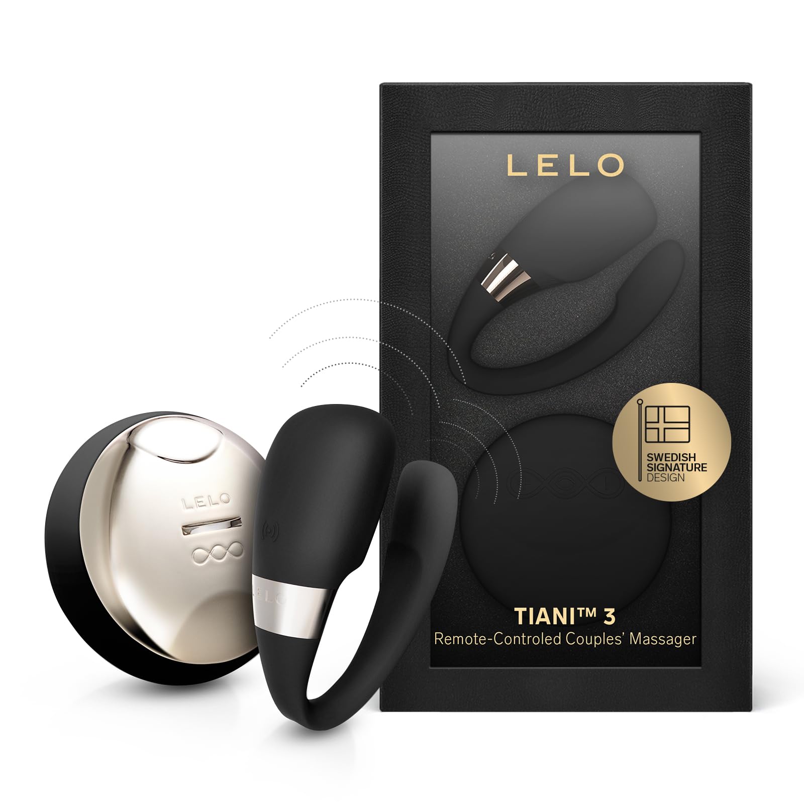 LELO TIANI 3, Couples Vibrator, Remote Controled Sex Toy for Adults, Couple Sex Toy Wireless and Hands-Free Vibrator Satisfaction Adult Sex Toys for Women and Men, Black