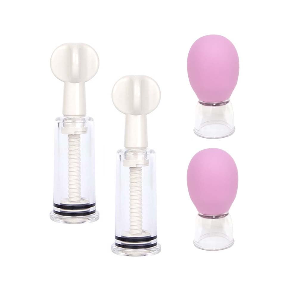 4 x Nipple Corrector, Nipple Inverted, Flat and Shy Nipples for Nipple Puller Body Massager (Pink.White)