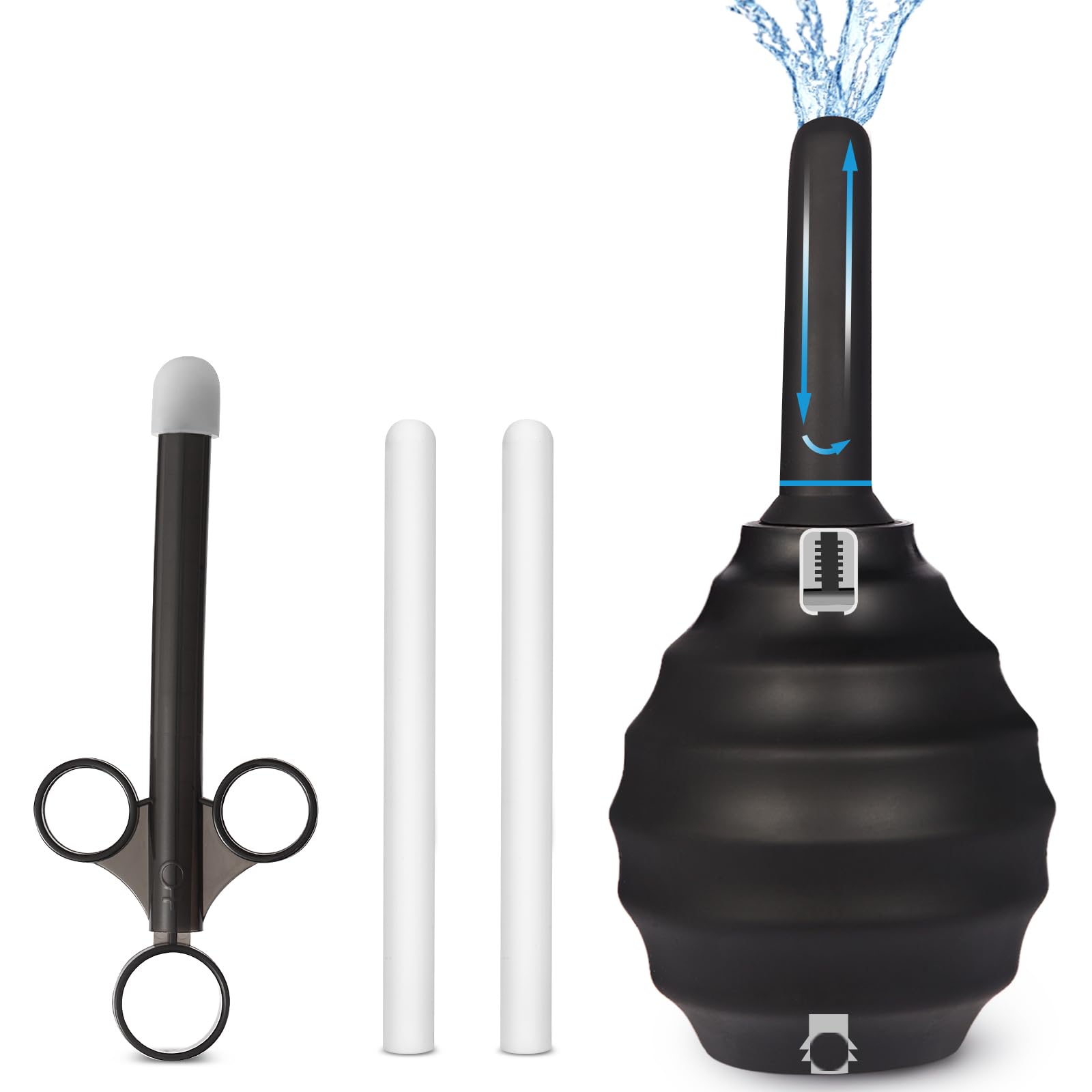 Large Capacity Anti Back-Flow Sex Doll Masturbator Care Kit Anal Douche for Women Men Personal Cleaning Love Dolls Cleaning, Absorbent Drying Sticks Water-Based Lubricant Applicator