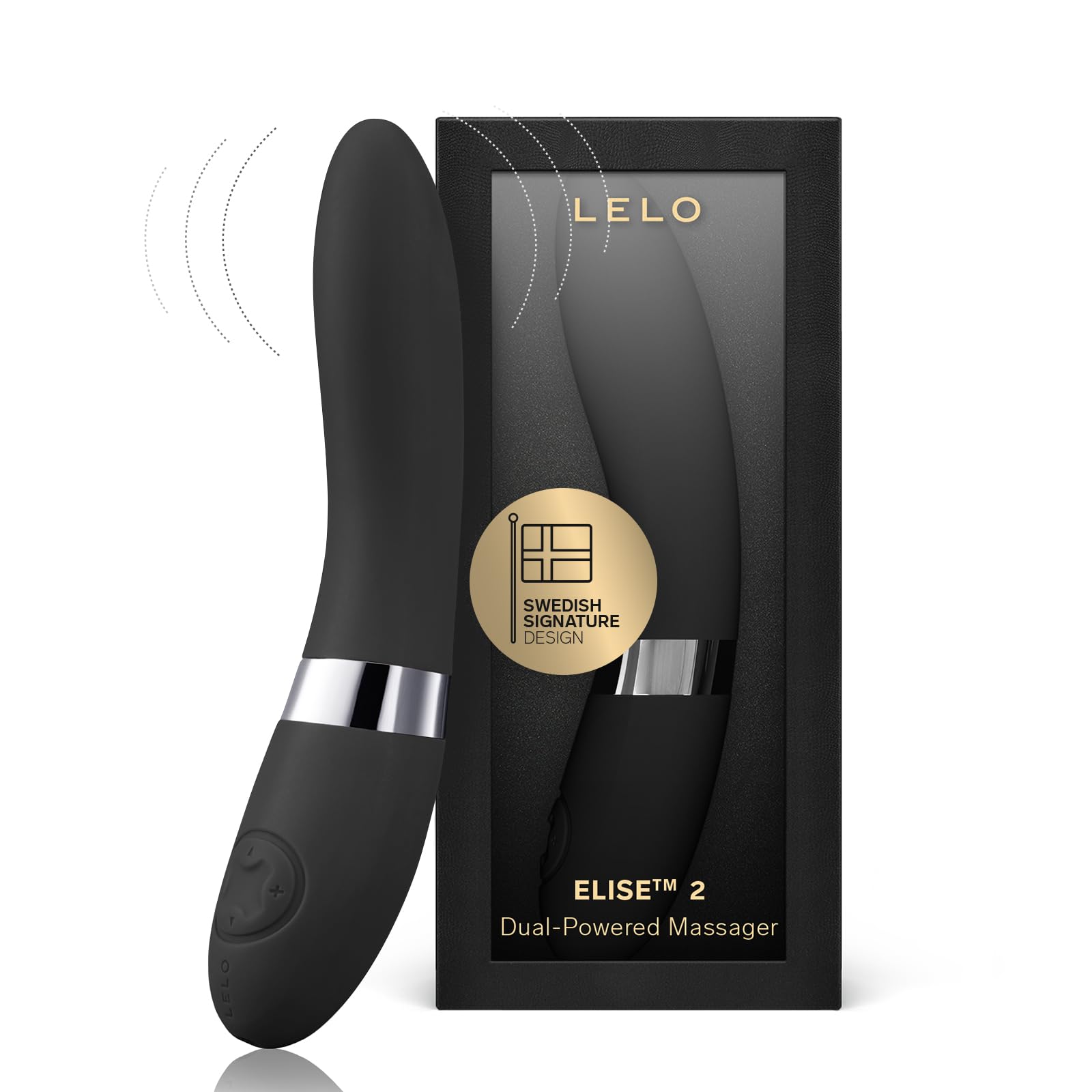 LELO Elise 2, G Spot Vibrator for Her, Sex Toy for Female, Waterproof Vibrator for Women with Dual Motor Toy for Stronger Stimulation, Black