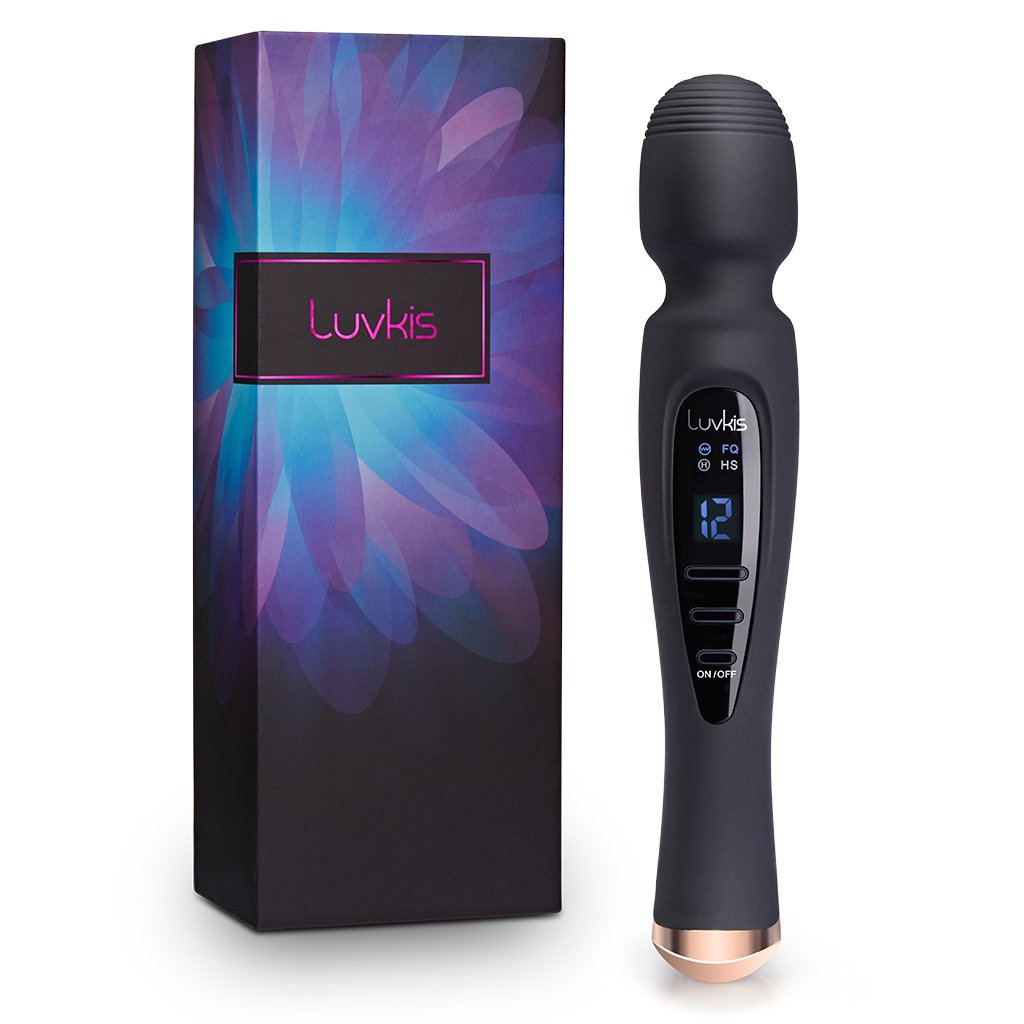 Cordless Wand Massager with 12 Speed Vibration Modes, USB magnetic Charger, Whisper Quiet, Waterproof, Handheld, Cordless for Neck Shoulder Back Body Massage, Sports Recovery & Muscle Aches - Black
