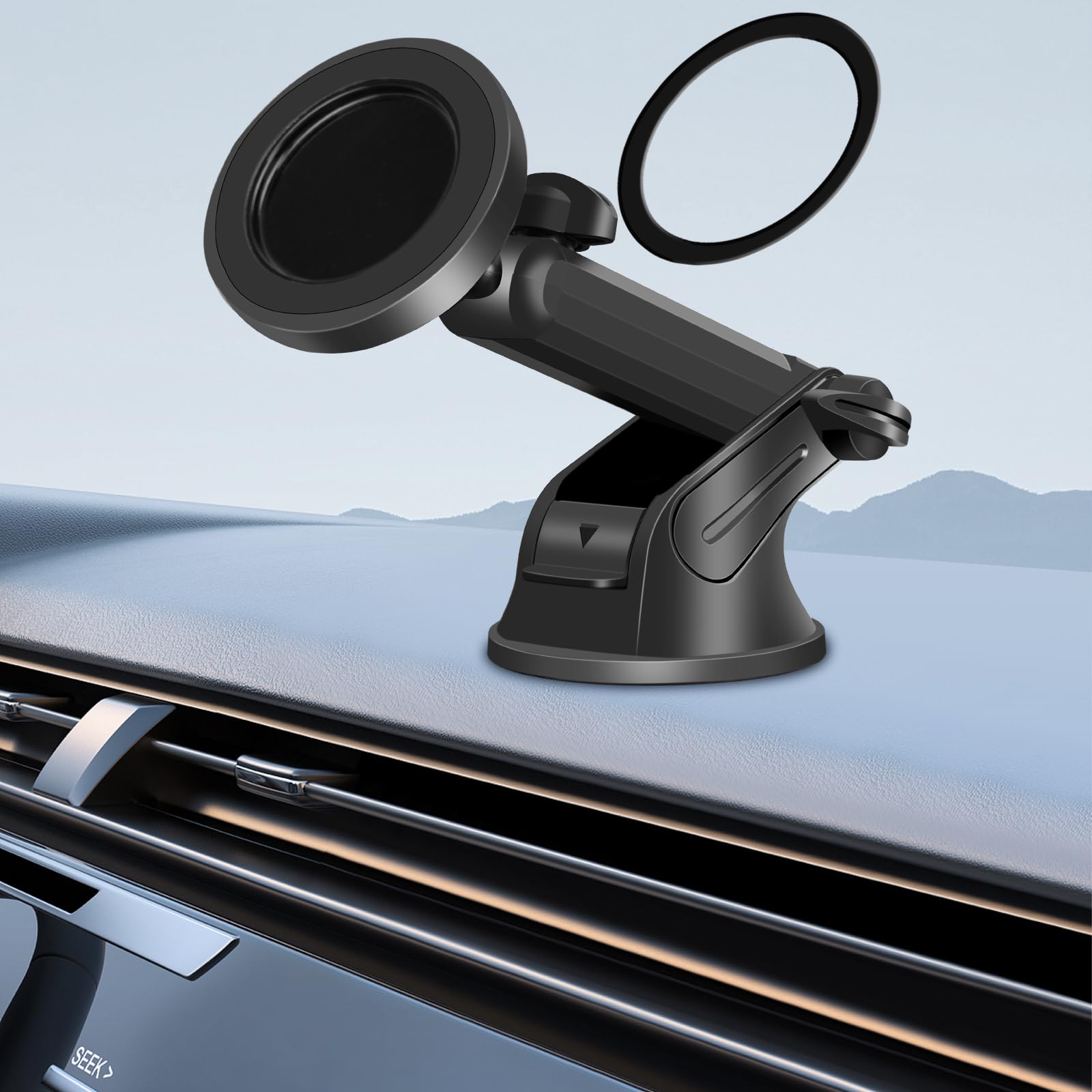 Magnetic Attraction Car Mobile Phone Holder, Adjustable Telescopic Arm Suction Cup Mobile Phone Holder Suitable for Dashboard or Windshield