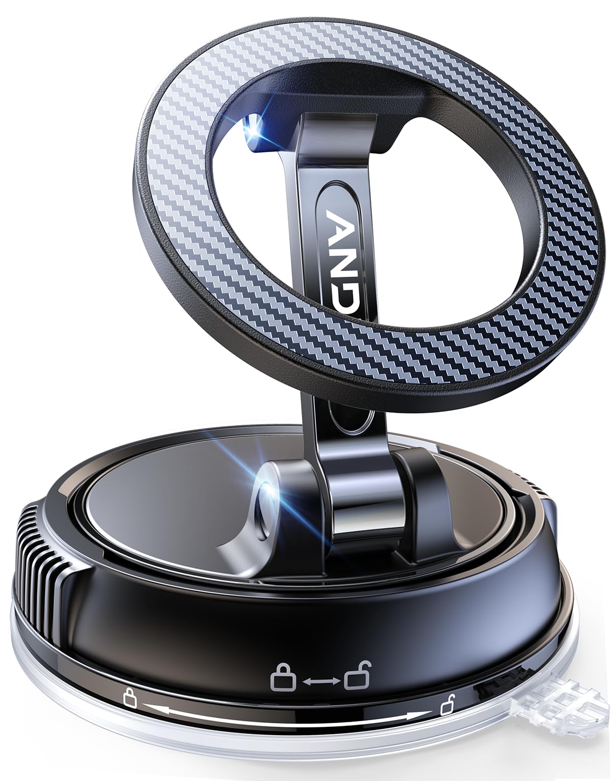 Car Phone Holder for Magsafe [78+LBS Strongest Suction & 2400gf Strongest Magnetic] 360° Adjustable Car Phone Mount, Phone Holders for Your Car for iPhone 16 Pro Max 15 14 13 12 Plus (Carbon Fiber)