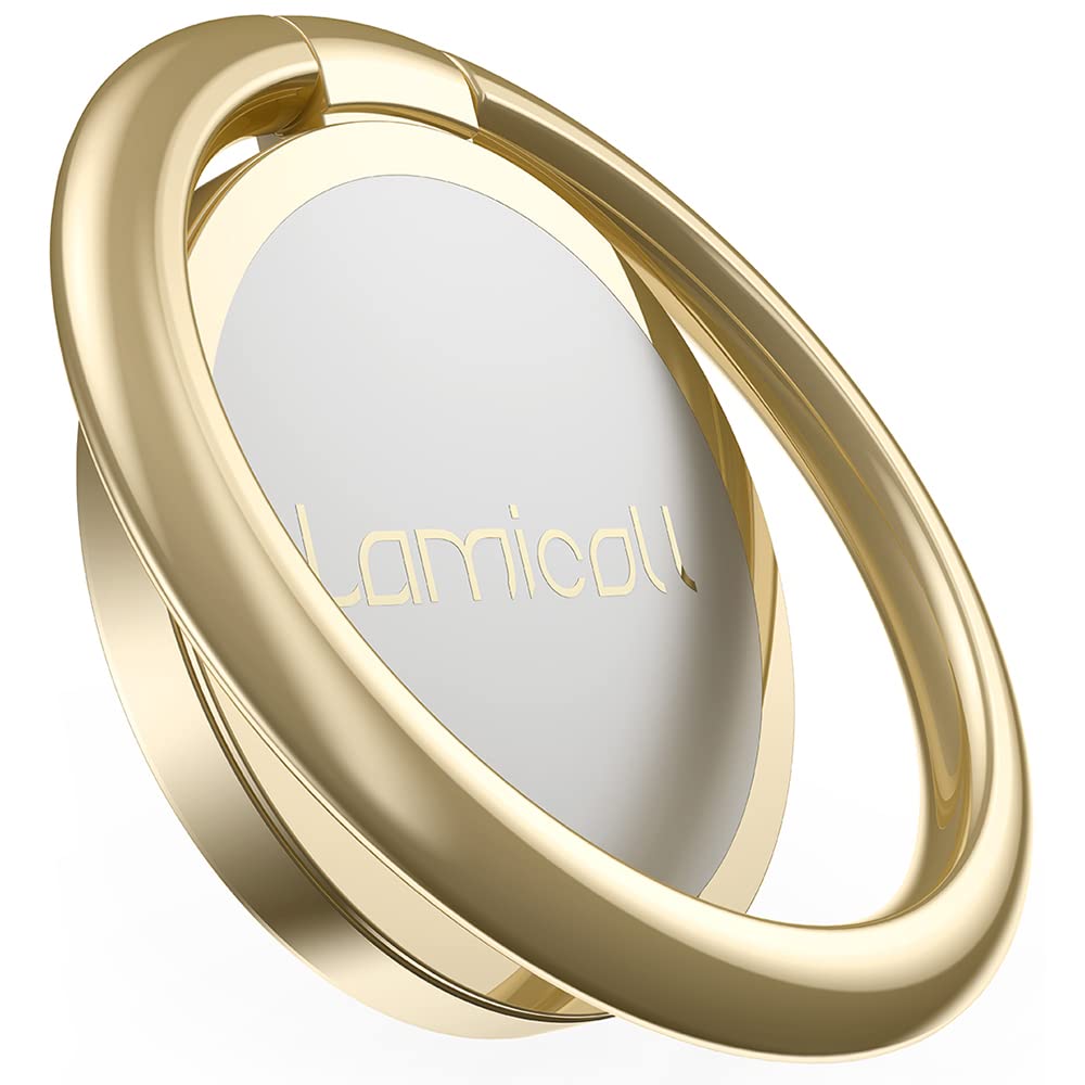 Lamicall Gold Phone Ring Stand, Universal Cell Phone Grip Cradle Kickstand Compatible with iPhone 13 12 11 Pro Xs Max XR X 8 7 6 6s Plus, All Android, Smartphone Accessories