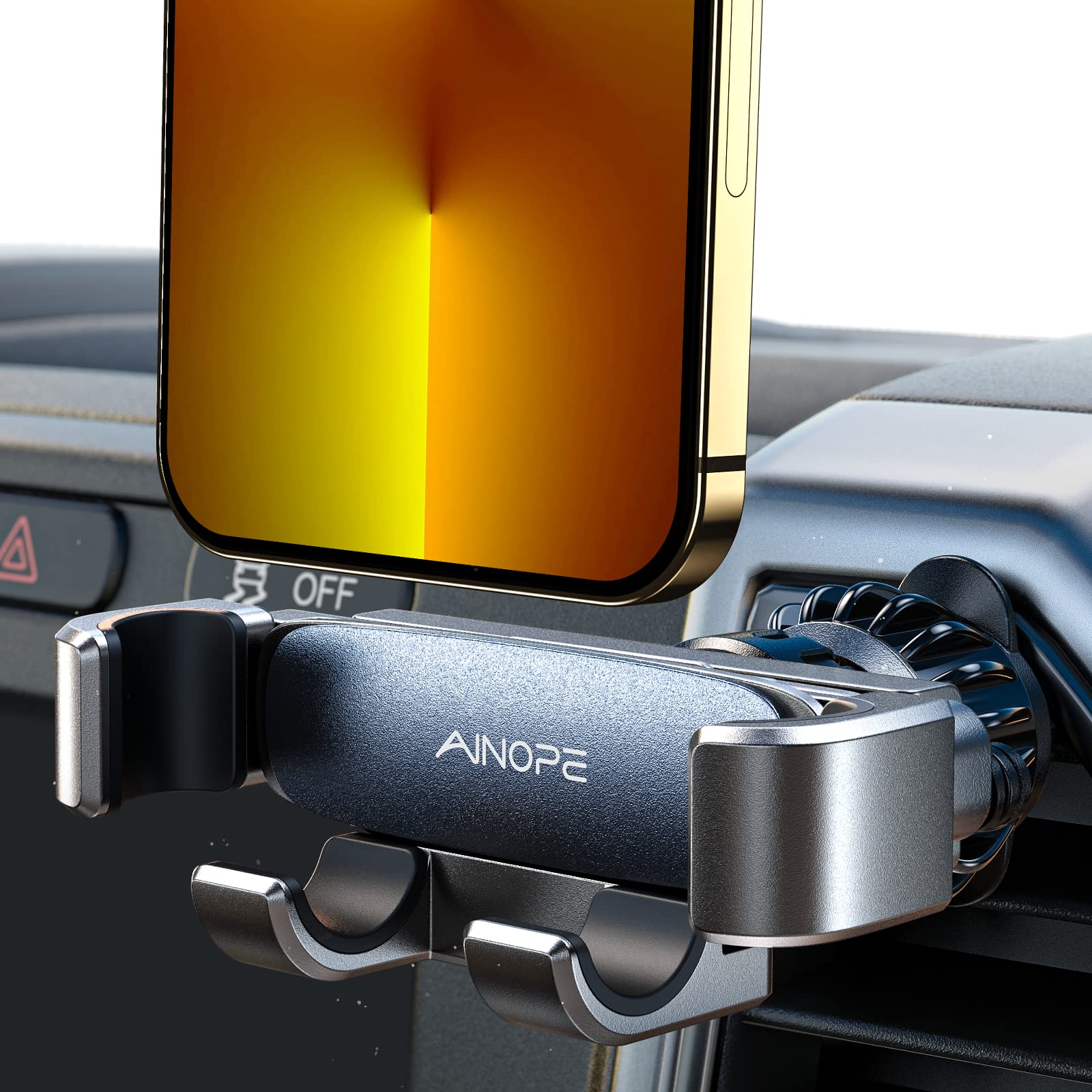 AINOPE Car Phone Holders for Your Car Air Vent Phone Mount [Thick Cases Friendly] Cell Phone Holder Car Accessories for Women Men for iPhone 16e 16 15 Pro Max Samsung S25 Ultra All Phones, Black