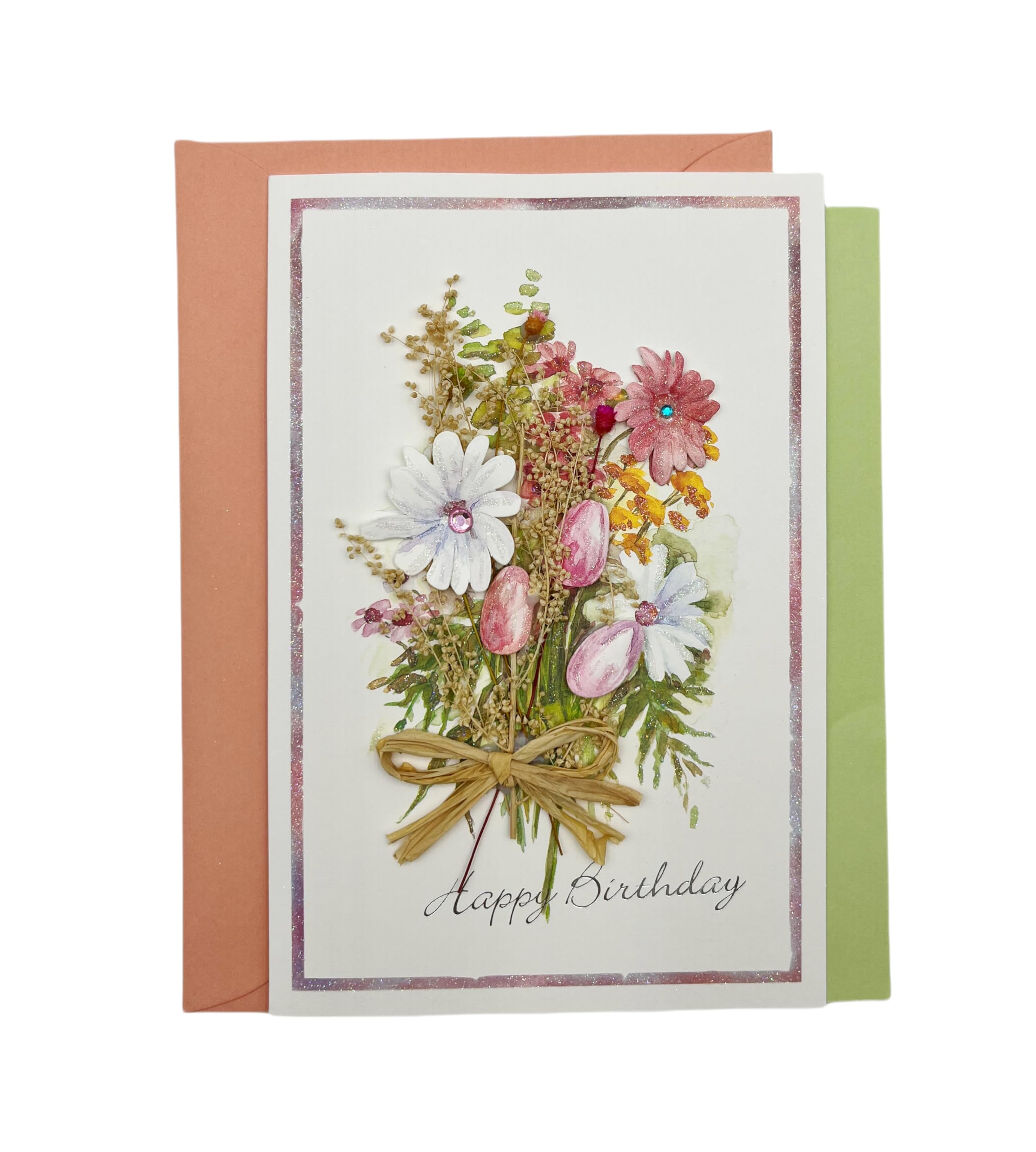Flower Gift Card for Womens Men Mother's Day Cards Flower Gift Card (Happy Birthday)