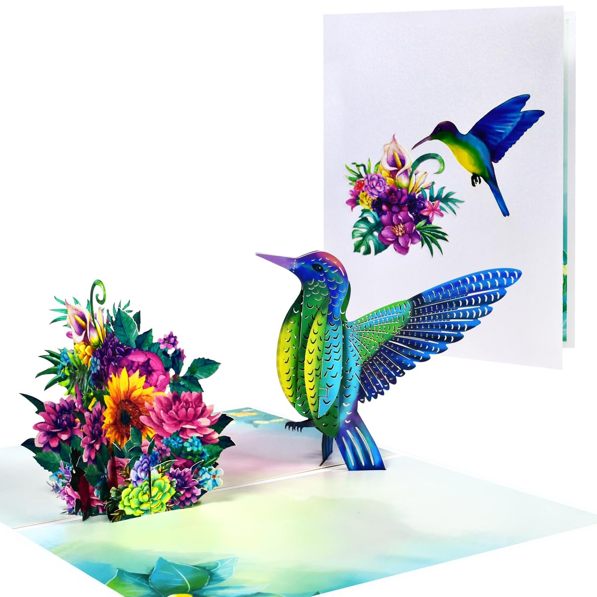 3D Hummingbird Pop Up Cards - Happy Birthday, Father's Day, Anniversary, Valentine's, Thank You