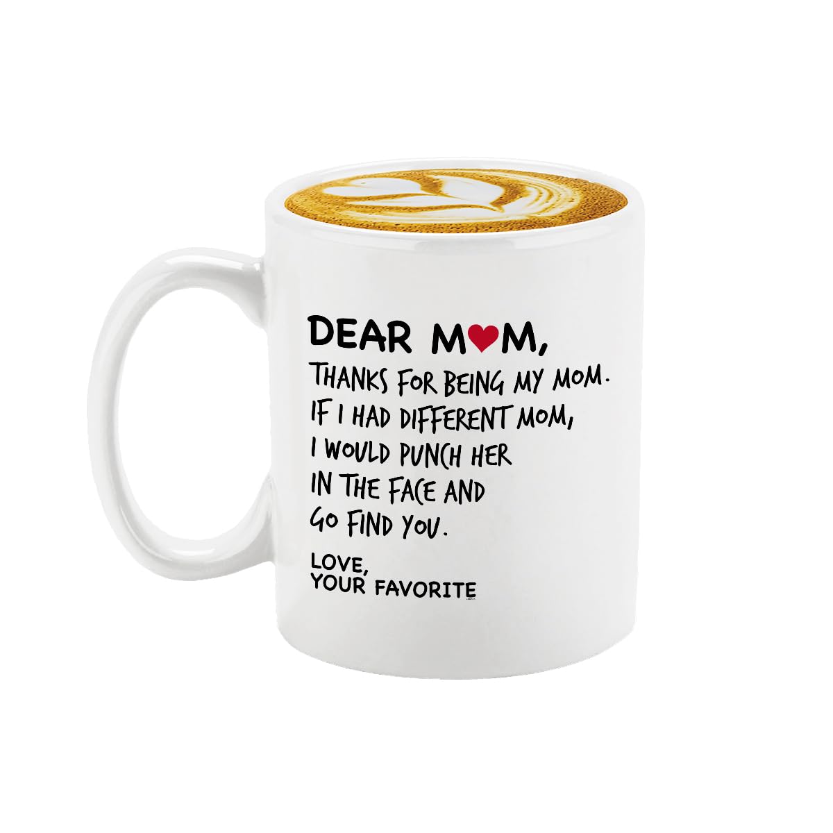Veracco Dear Mom Thanks For Being My Mom - White Ceramic Coffee Mug - Funny Birthday Mother's Day Gift