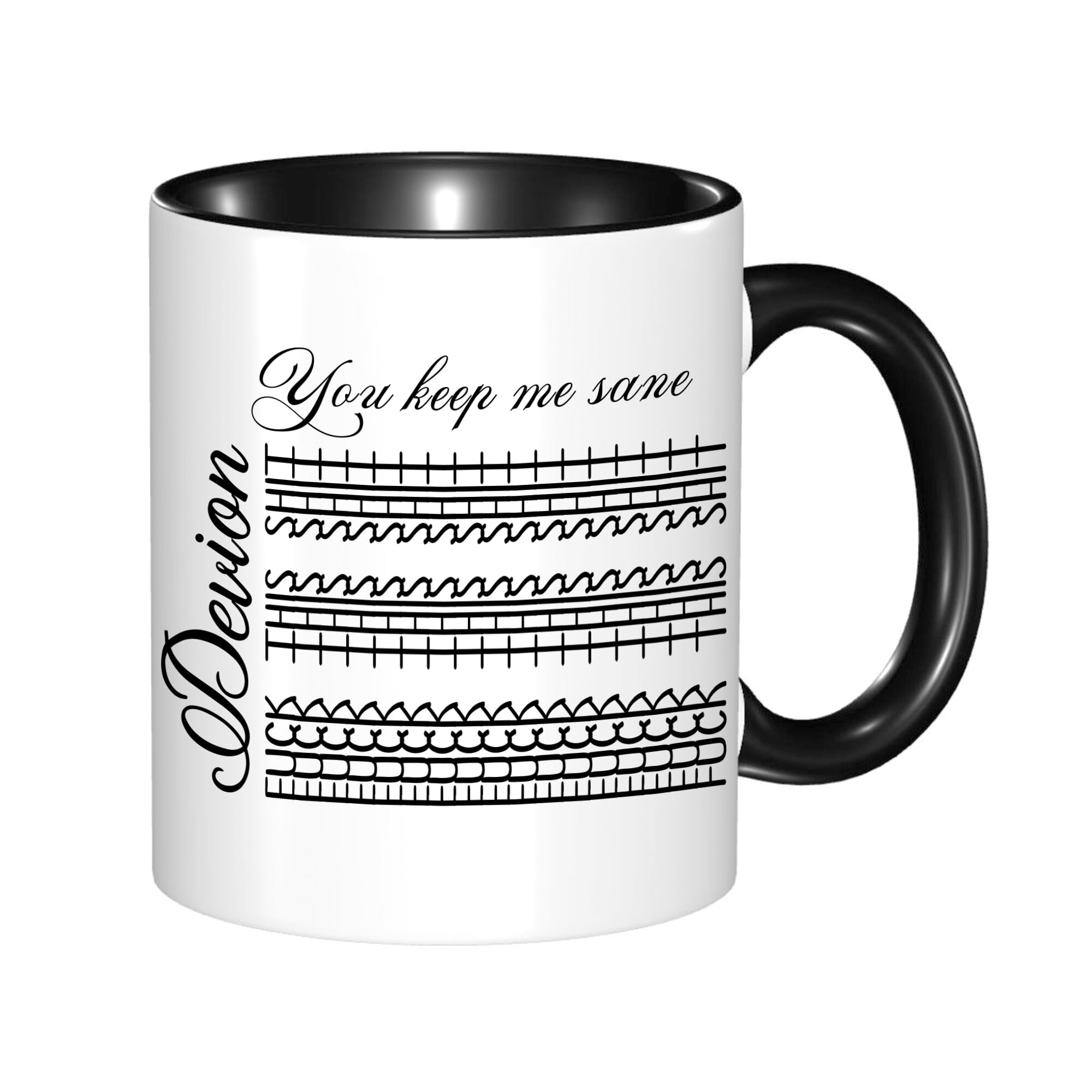 You Keep Me Sane Hidden Message Personalized Coffee Mug,Custom Tea Cups for Friends Him Her Great Gag Gift Idea for Coworker Bestie Birthday Mugs for Mom, Sister, BFF