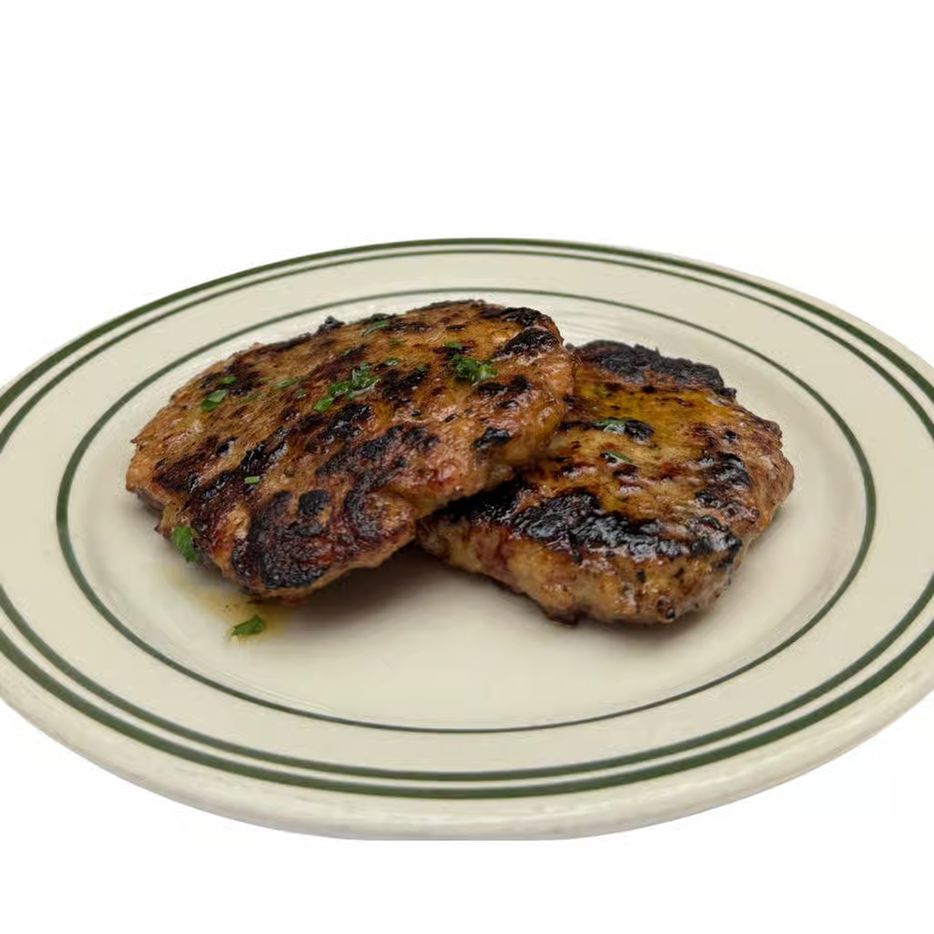 wood-grilled house-made chicken apple sausage