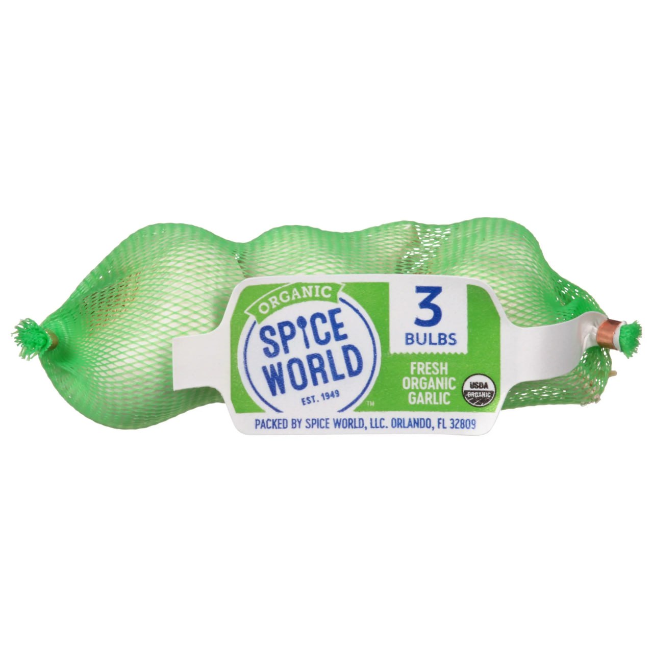 Spice World Organic Garlic Whole Fresh, 3 Count