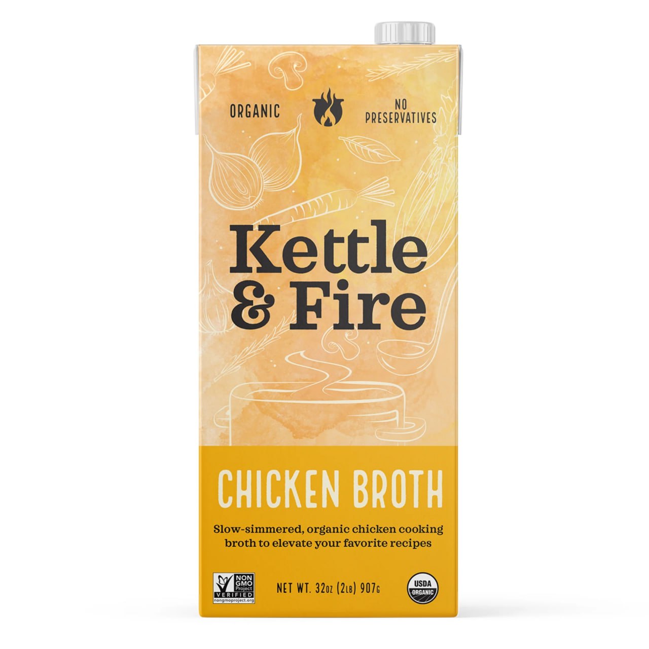 Kettle & Fire Chicken Cooking Broth, Shelf-Stable, 32 oz